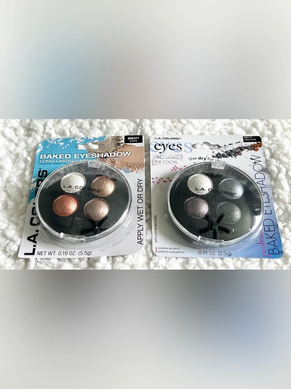 Baked Eyeshadow - Grey, Copper, Bronze, Silver, Black, & Champagne La Colors
